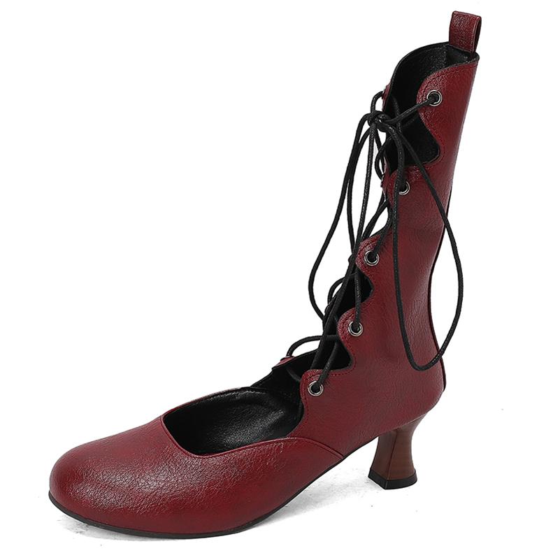 

ANNYMOLI Жіночі туфлі-човники з круглим носком і високими підборами, сексуальний дизайн, жіноче модне взуття, весна-осінь, чорно-коричневий 46 43 червоний