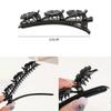 4PCS Sparkling Crystal Stone Braided Hair Clips, Four-Leaf Clover Chopped Hairpin Duckbill Clip with 3 Small Clips, Braided Hair Clip with Rhinestones