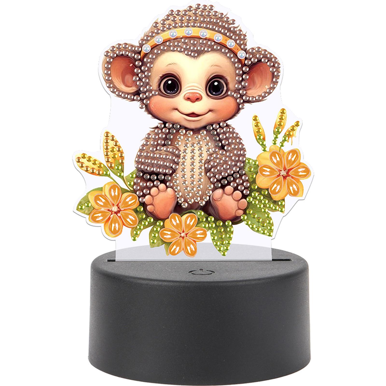 

Cute Animal Diamond Painting LED Lamp with Tools 5D DIY Diamond Painting Lamp Acrylic for Bedroom Living Room Home Office