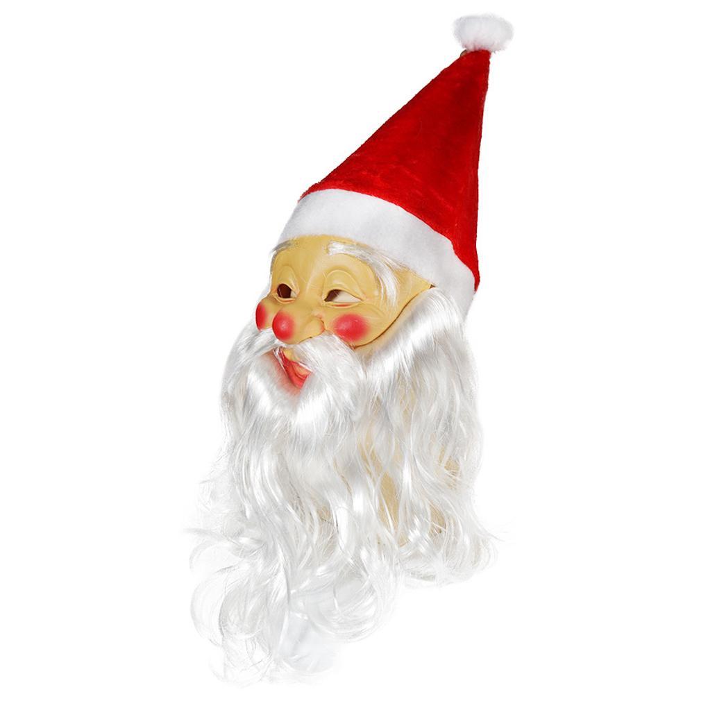 2026 New Santa Claus Wacky Mask Realistic Full Head Cover For Party And Event Wear Funny Father Christmas Hat And Beard Reusable