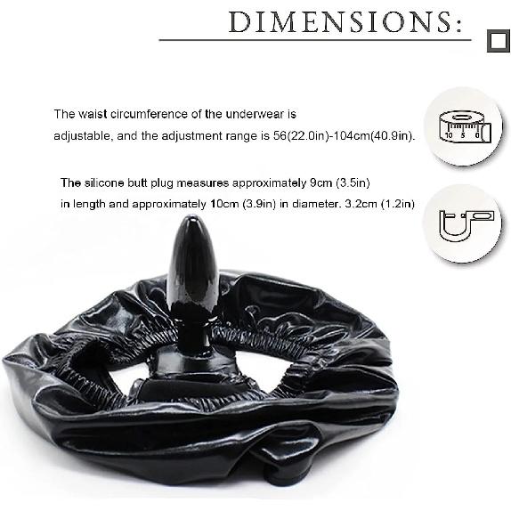 Patent Leather Female Chastity Belt with Dildo Plug Masturbator Pants Underwear Sexy Men Underwear Erotic Belt