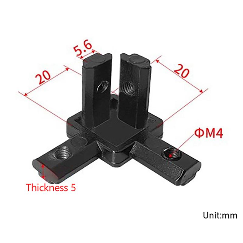 90 Degree T-Slot Corner Bracket 4Pcs Aluminum Interior Profile Connector with Screws for Woodworking Furniture Fixing
