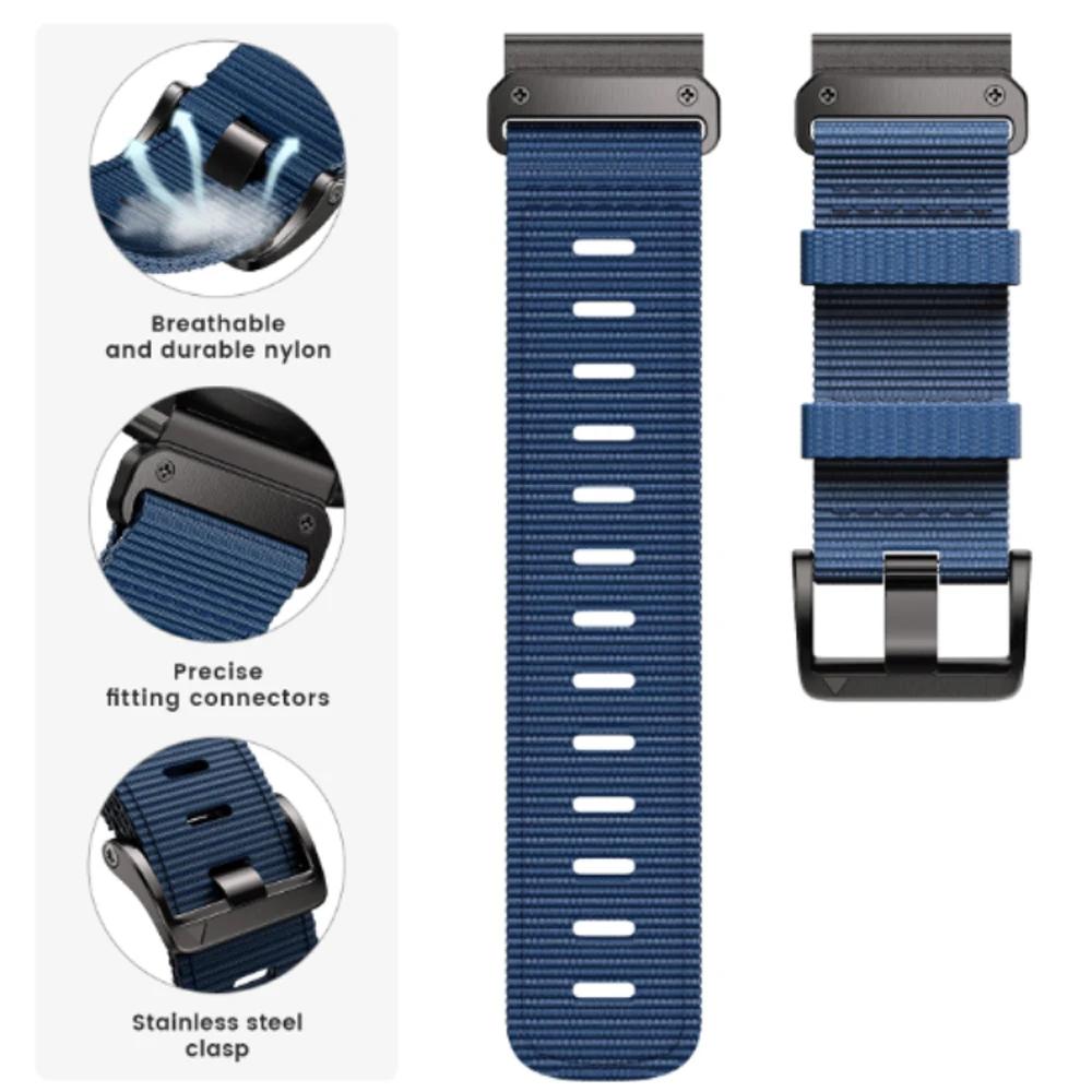 Nylon 26/22mm Strap for Garmin Fenix 8 Pro 7X 7 6X 6 5plus/Forerunner 970 965 Quickfit Watch Band Instinct 3/Epix Pro Bracelets