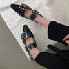 Flache Slingback Spitz zulaufende Sandalen Mules Damen Flach Mit Schuhen 2026 Designer Luxus Schnalle Mode Damen