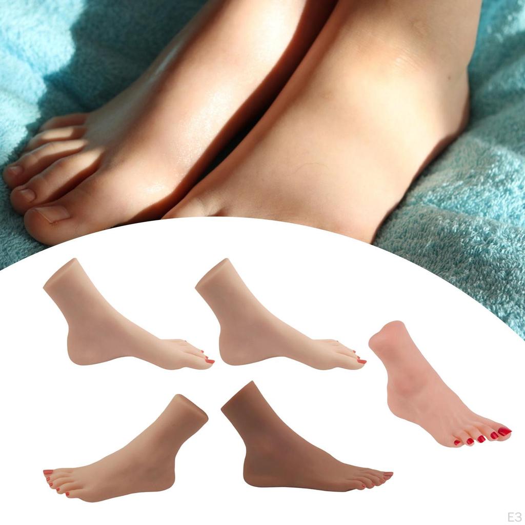 Pé de manequim feminino macio em silicone, modelo para exposição em loja de varejo