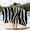 Black White Print Zebra Anime Towel Quick Drying Beach Towels Are Suitable For Swimming Pools Camping Yoga And The Gym