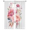 Flower Bud And Leaf Overlay Window Curtains For Living Room Bedroom Kitchen Chiffon Sheer Window Treatment