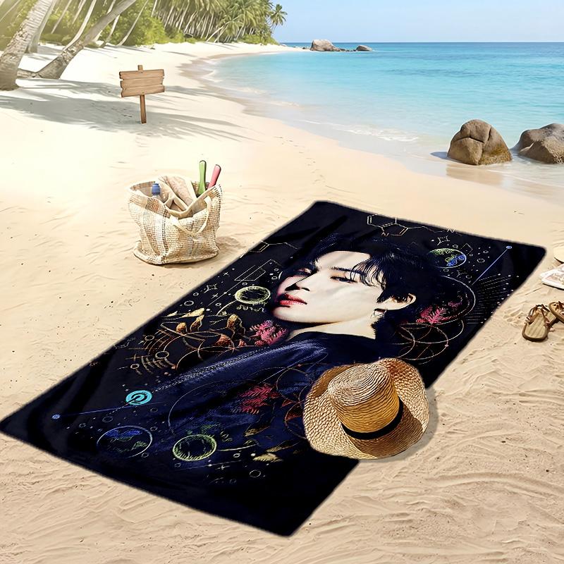 BTS Korean members Printed Quick Dry Beach Towel Super Absorbent Soft Lightweight Bath Towel for Pool Summer Travel