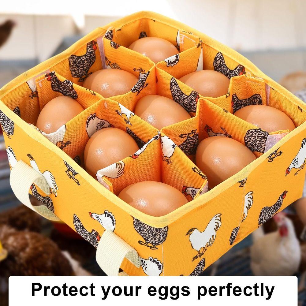 Padded Dividers Egg Collecting Basket Foldable Egg Bags Cute Egg Gathering Basket Farm Chores