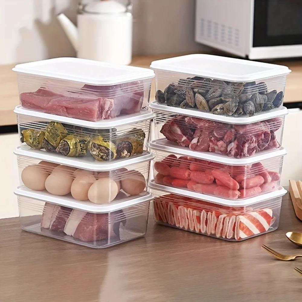 

3Pcs Rectangular Refrigerator Storage Box 2000ml Crisper Box Fresh-Keeping Box Picnic 3Pcs