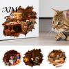 Indoor Outdoor Winter Window Art Christmas Mouse Wall Sticker, 3D Realistic Cute Illustrations Decal, Creative Holiday Room Decorations Waterproof PVC