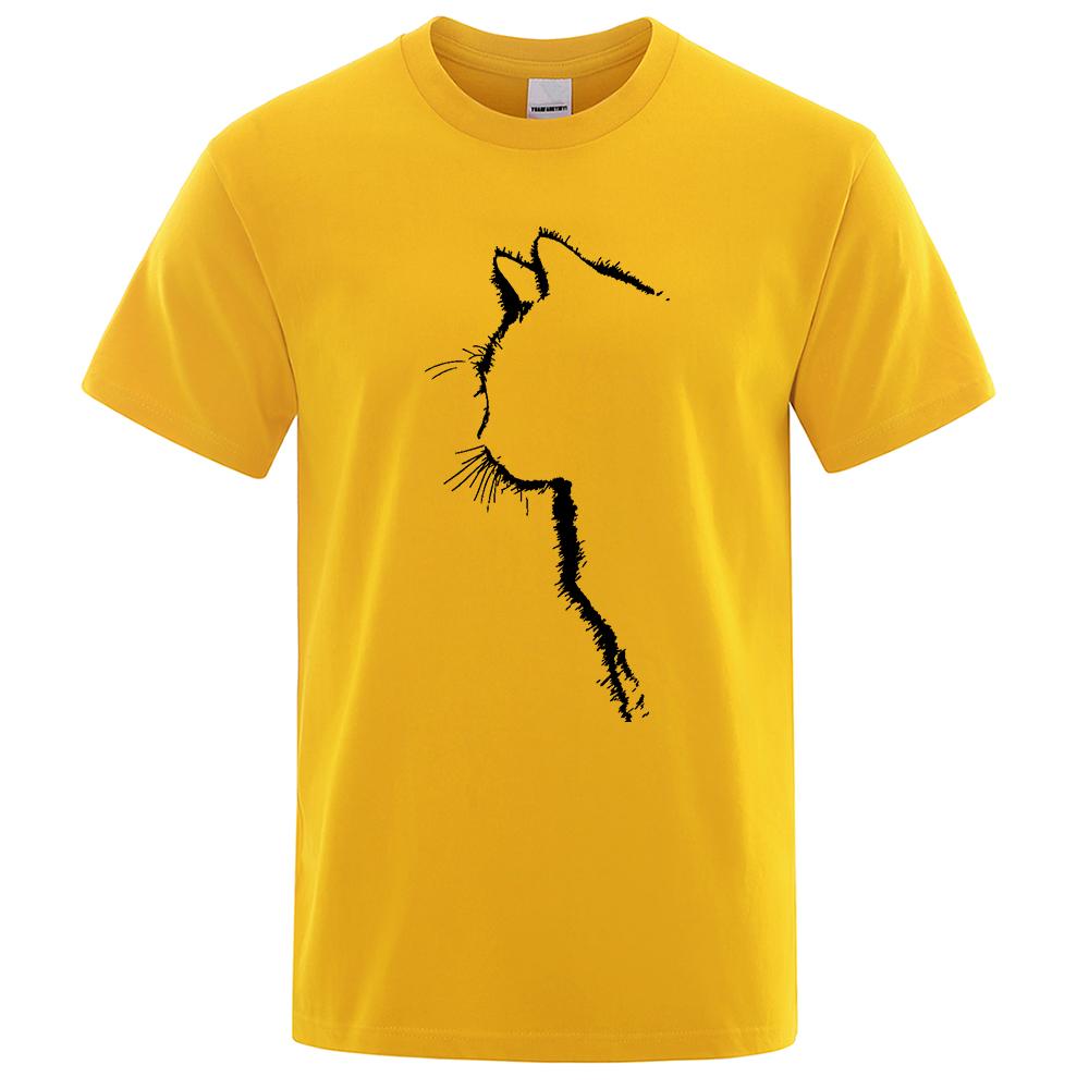 Bavlněná trička pro muže Potištěná Cool Cat Animal Trička Léto Tričko s krátkým rukávem Pánské Hip Hop Streetwear Top Trička Funny