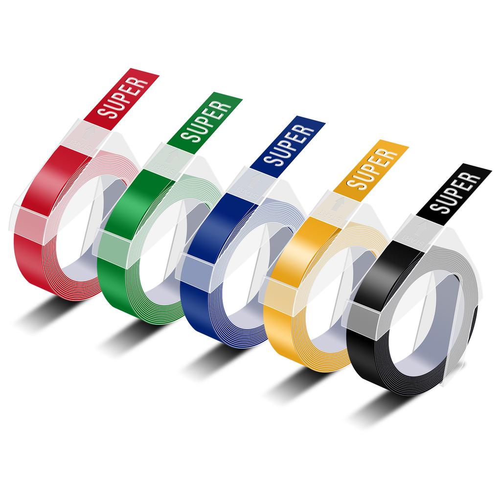 3/5/10PCS 3D Embossing Tapes Compatible for Dymo 520109 898130 9mm/12mm Label Tape For DYMO Embossers Xpress 12965 12966 Maker