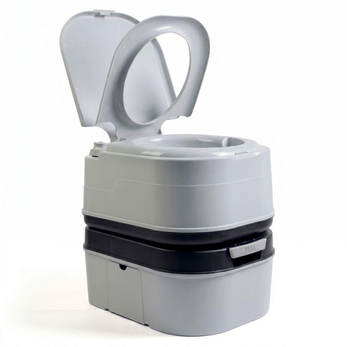 Toilette Portable Chimique pour Adultes 24L Camper, Camping, Auto Caravane WC Briebe WC1195G Gris