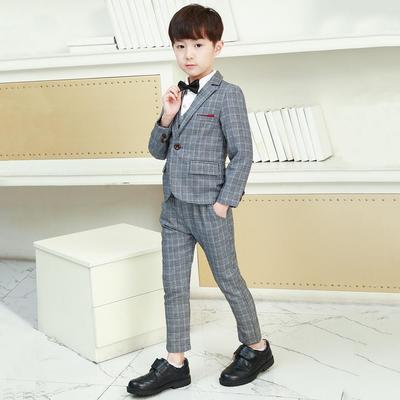 Set Blazer și Costum din Fleece Plaid pentru Băieți pentru Nunti și Discursuri