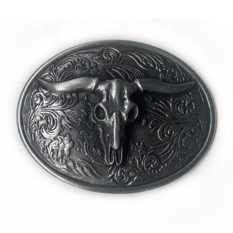Chic European & American Higanbana Bull Head Belt Buckle - Western Style Personality Smooth Buckle.