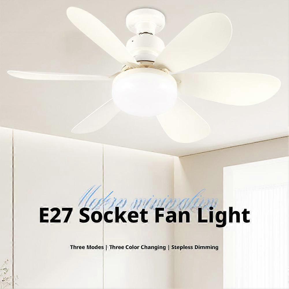 Deckenventilatorleuchte Fernbedienung Dimmbar Leise Timer E27 Sockel für den Heimgebrauch