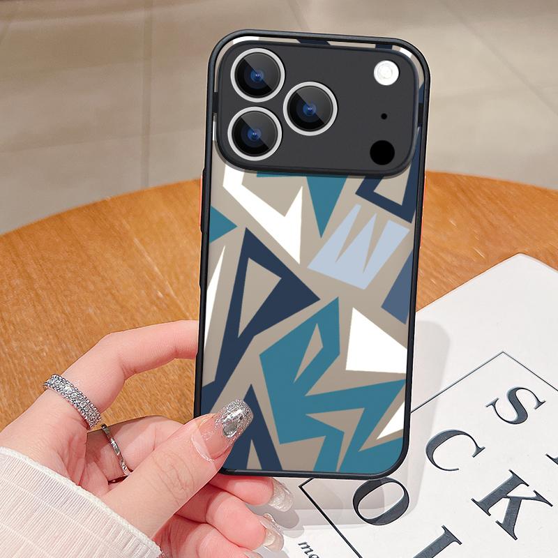 Geometric Patterned Print Case For iPhone 17 Air 16e 16 15 14 Pro Max 13 15 Pro 17 Pro 17 Shockproof Soft Edge Hard PC Matte Phone Cover
