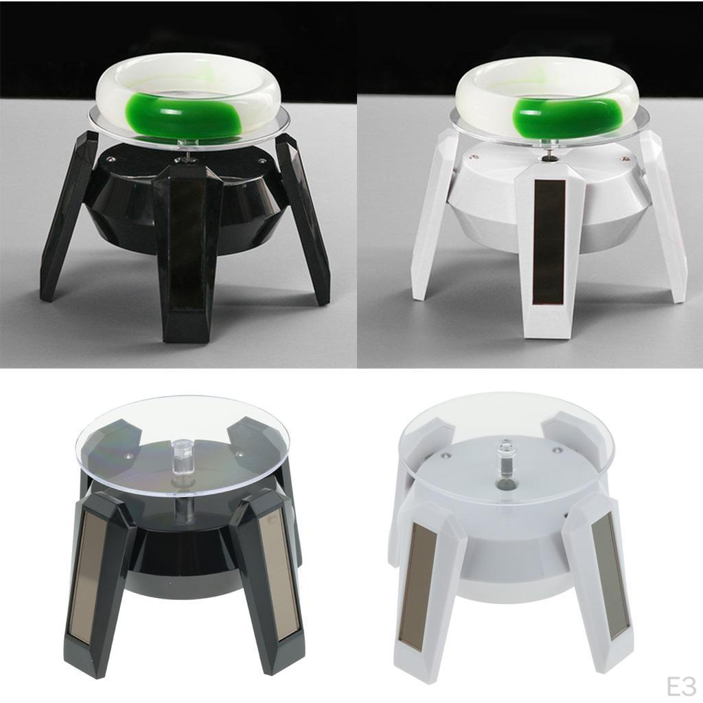 Solar Powered Bracelet Degree Rotating Display for Jewelry and Collectibles