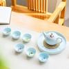 Creative Celadon Tea Set with Colorful Fish, Kung Fu Teacups & Teapot, Home & Office Use