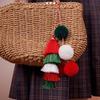 Cute Braid Rope Bag Charms Christmas Ethnic Style Key Chain Fringe 5 Layered Tassel Pendant  Gift