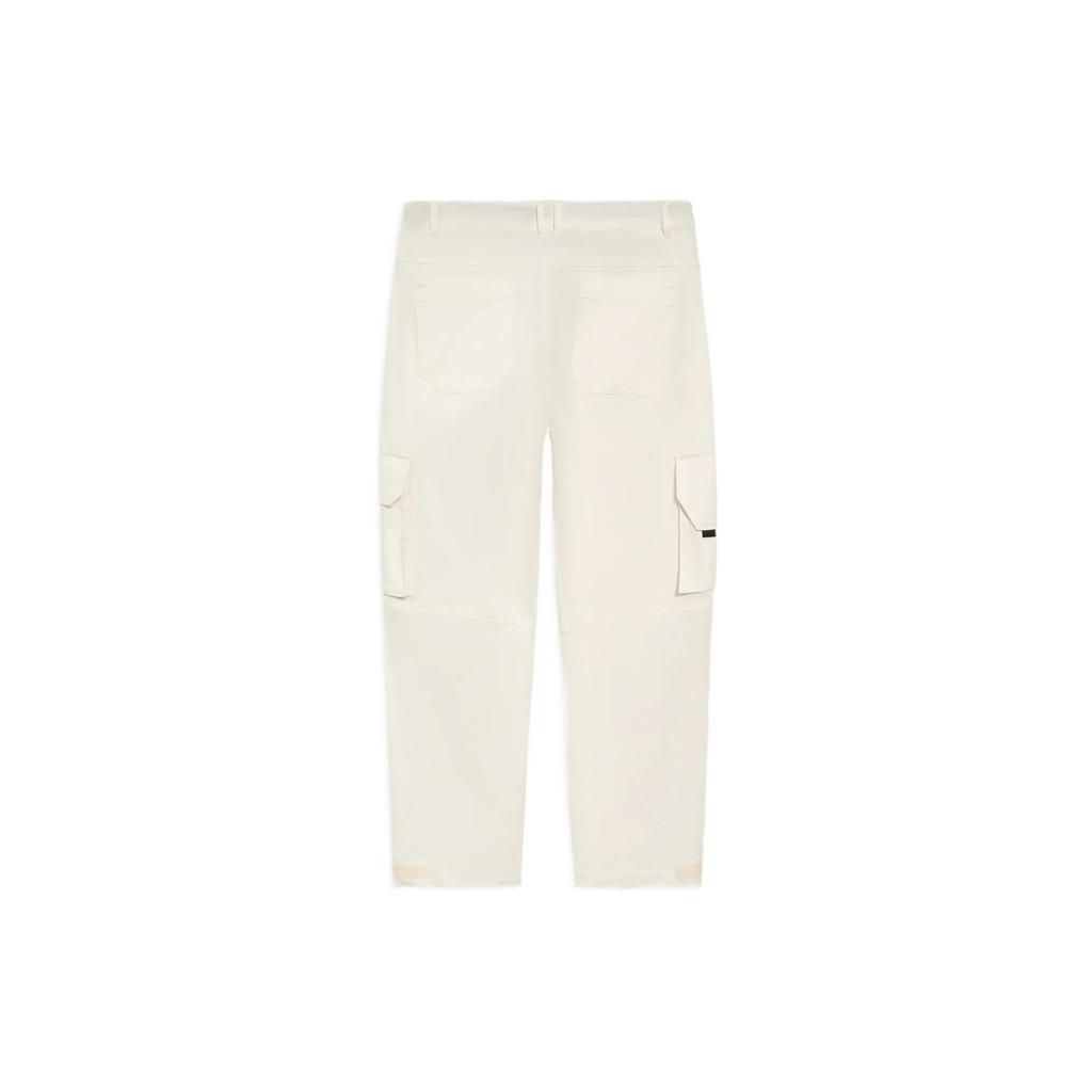 Li-Ning Logo Print Straight Loose Casual Trousers Men Bottoms Off-White AKXS121-3