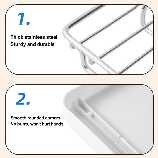 Steel Soap Holder with Independent Drainage Layer Double-Layer Design Bathroom