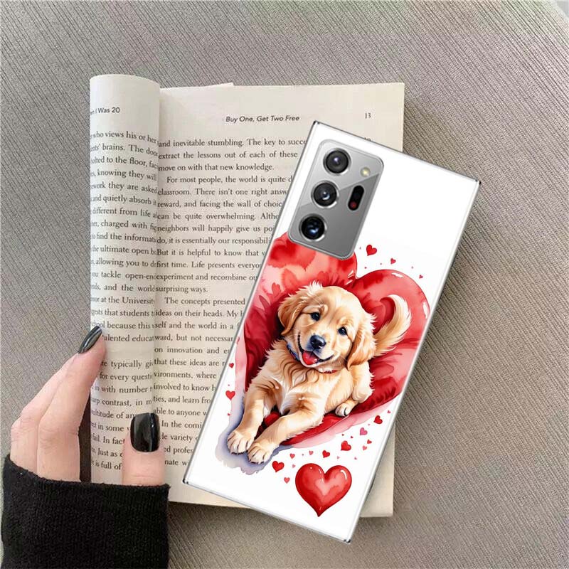 Lovely Puppy Heart Dogs Phone Case for Samsung A17 A37 A57 A54 A14 A24 A34 A07 A04S A02S A12 A22 A32 A52S A16 A26 A36 A56 A72 Ga
