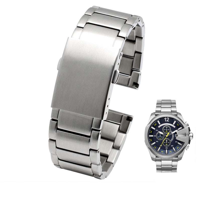High Quality Stainless Steel Watchband for Diesel DZ7263 DZ7330 DZ4358 Watches Strap Black Silver 22mm 24mm 26mm 28mm 30mm 32mm
