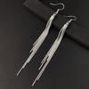 Silver Geometric Tassel Earrings For Women Summer Jewelry Gift