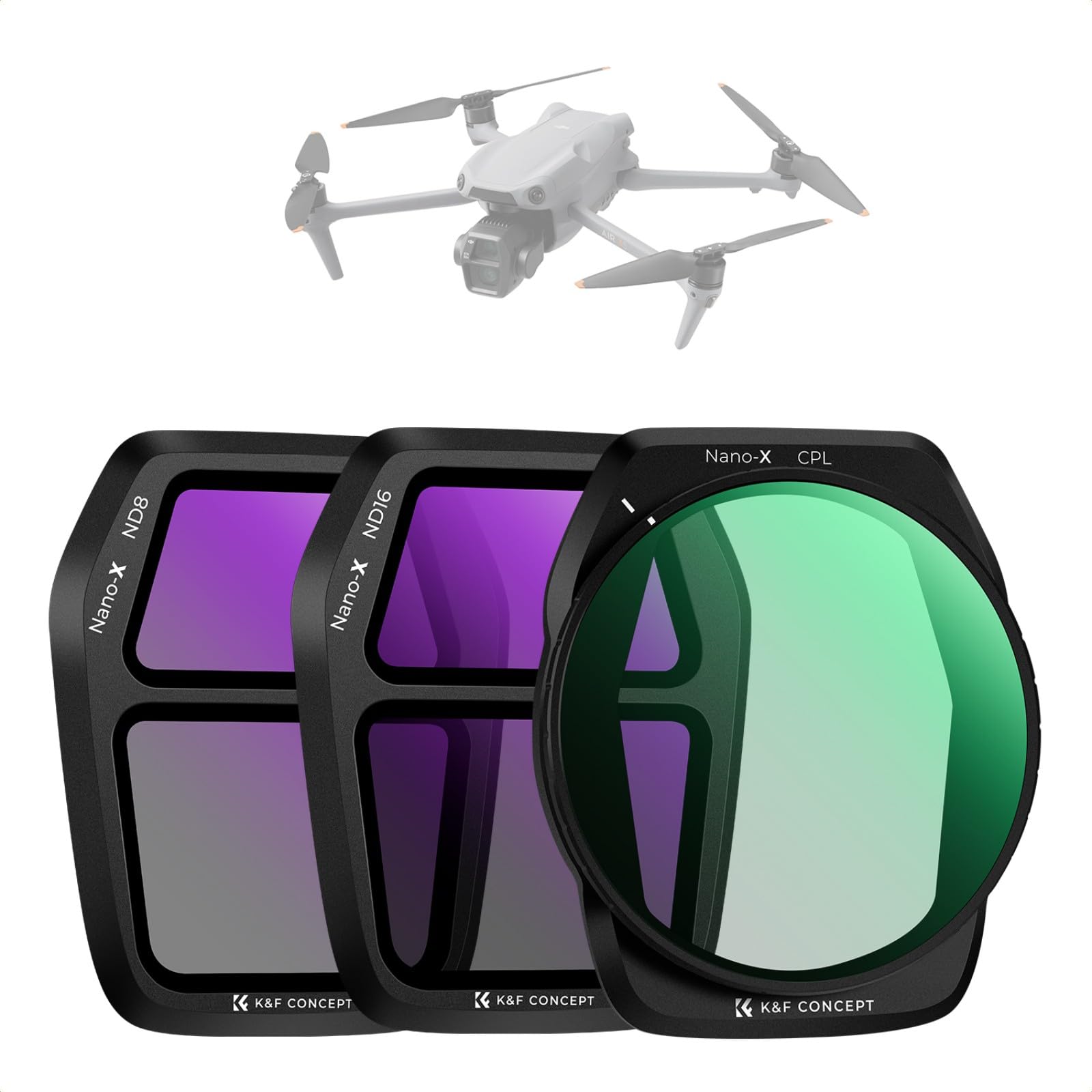 

Concept Filter set for DJI AIR 3S ND filter Neutral density filter PL filter Polarizing filter Lens protection AGC optical glass High transmittance