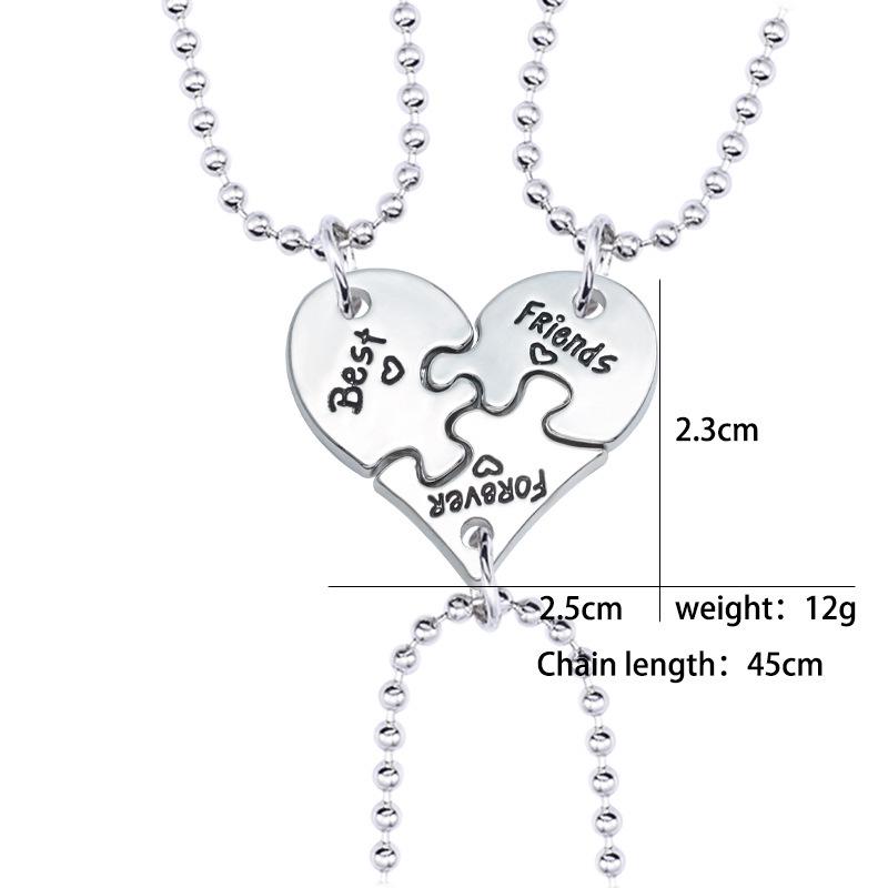 Multi-Person Diamond Heart & Letter Necklace for Girlfriends