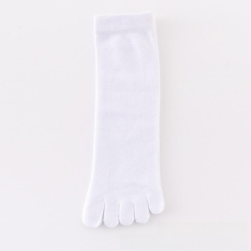 

Мужские хлопковые носки средней длины с раздвоенным носком — дизайн с пятью пальцами, плотный однотонный цвет для осени и зимы 3 pcs of Cotton straight белый