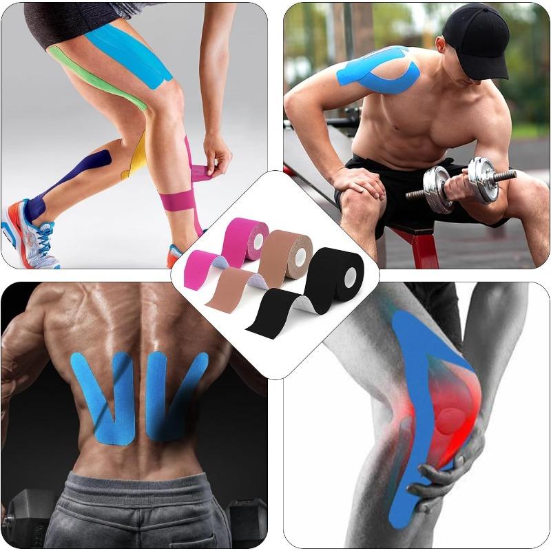 3 Kinesiology Tape Rolls (5 cm x 5 m) Kinesiotape - Professional Physio Tape and Sports Tape - Waterproof & Skin-Friendly Sports Tapes for Muscle