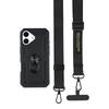 For iPhone 17 Case with Shoulder Strap Kickstand PC+TPU Phone Cover
