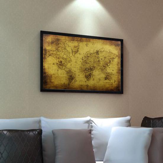 Vintage Style Retro Kraft Paper Poster Globe World Map Bar Cafe Pub Wall Decor