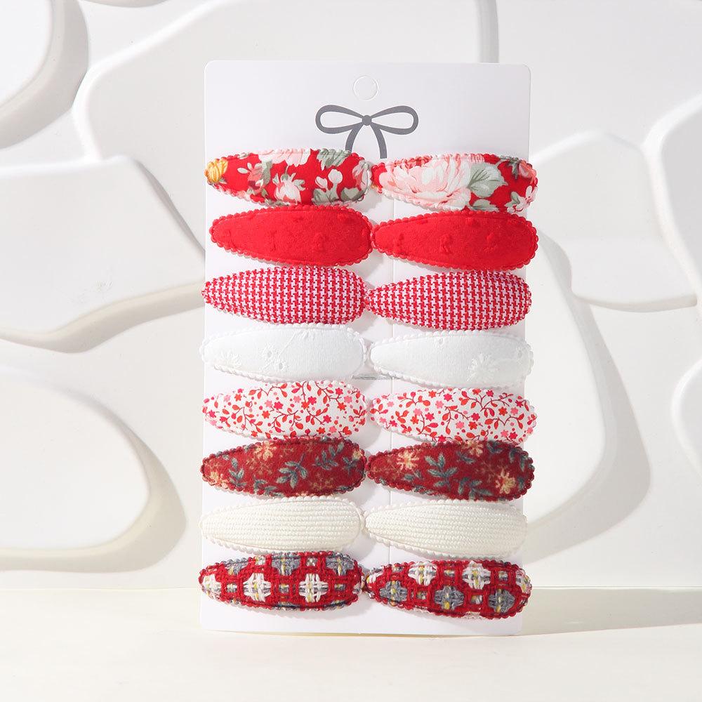 

16Pcs GiftCotton Textured Girl Hair Clip BB Clip Cute Colorful Floral Candy Color Matching Kid Barrettes Baby Hair Accessory