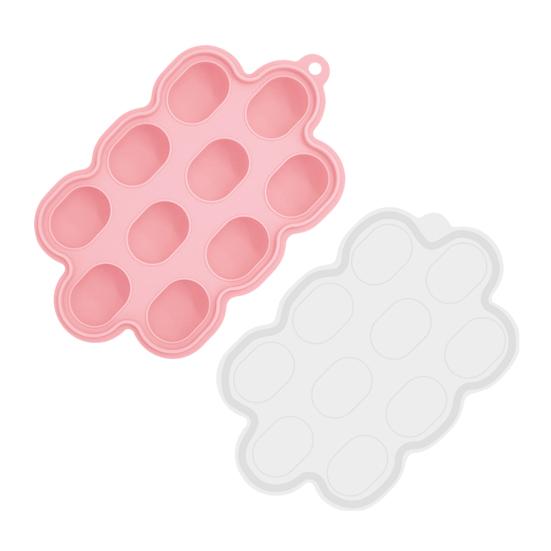 Silicone Toddle Food Freezer Tray with Lid BPA-Free Breastmilk Storage Container Nibble Tray for Teething Ice Cubes Fruit Purees