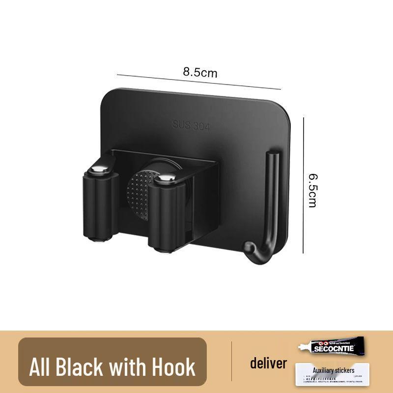 Stainless Steel No-Drill Multi-Function Wall-Mounted Mop and Broom Rack