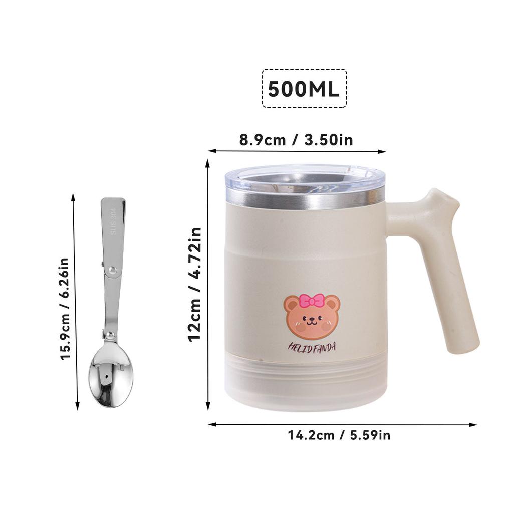 304 Stainless Steel Double Wall Insulated Water Cup Leak-proof Milk Coffee Mug With Spoon Reusable Tumbler Drinkware