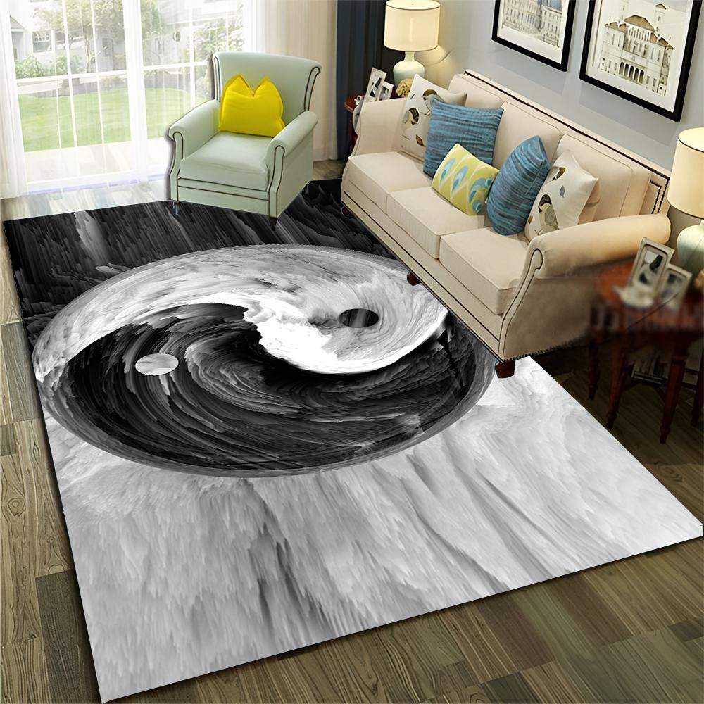 Chinese 3D Tai Chi Bagua Yin Yang  Carpet Rug for Home Living Room Bedroom Sofa Doormat Decor,Child Area Rug Non-slip Floor Mat