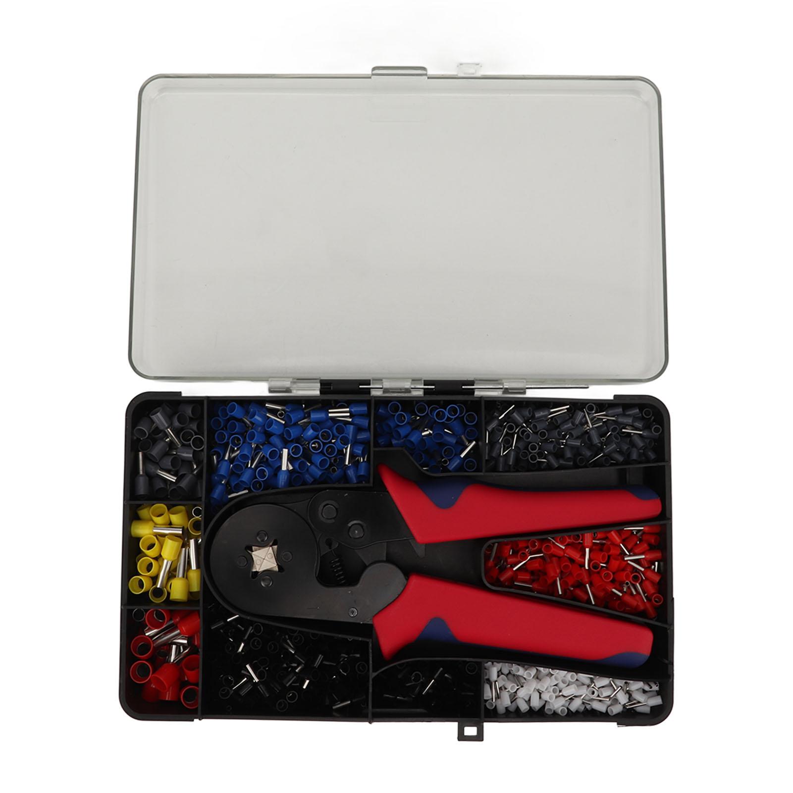 

1201Pcs Electrical Wire Terminal Set Cold Pressed with Red Plier for No Soldering Electrical