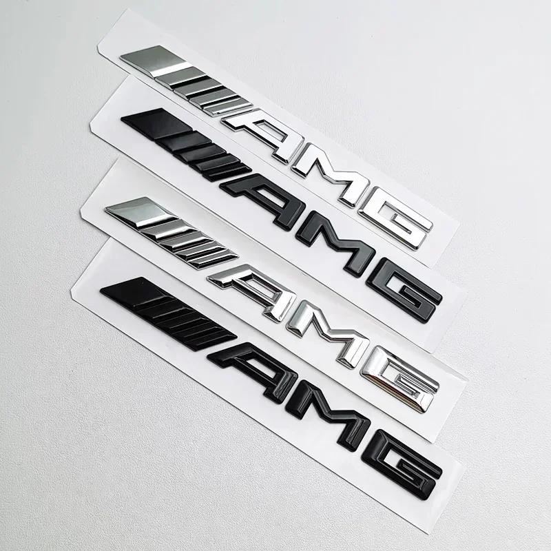 1pcs 3D ABS Black Logo AMG Emblem Letters  trunk Badge For Mercedes Benz W204 W205 W176 W177 W212 W213 AMG Sticker Accessories