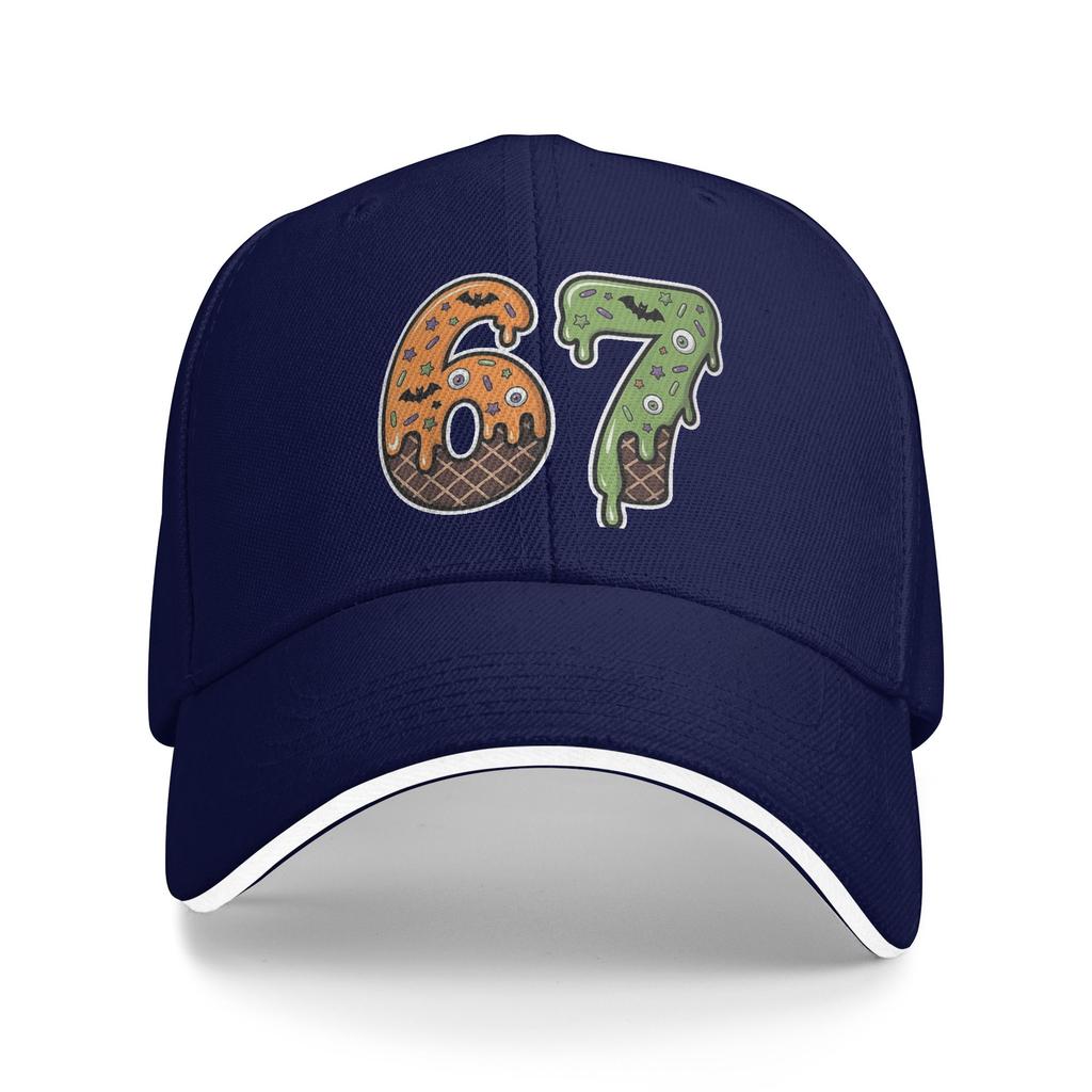 67 Sorvete Halloween 67 Meme Engraçado Seis Sete Geração Alfa 67 Sol Boné de Beisebol Primavera Boné Trucker Homens Tênis Skate Boné Snapback