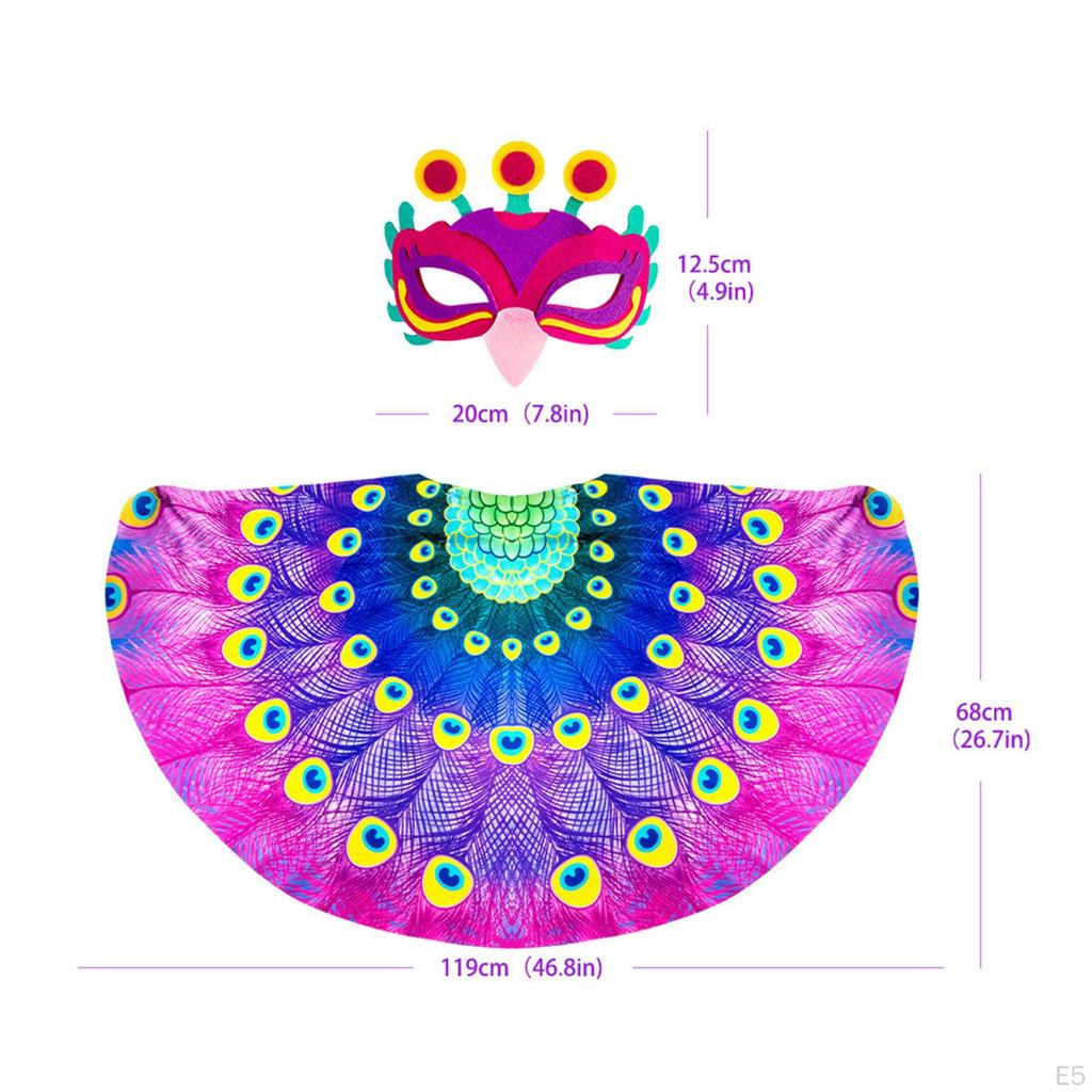 Peacock Cape with Carnival Role Play Halloween Dress Up for Child Toddler