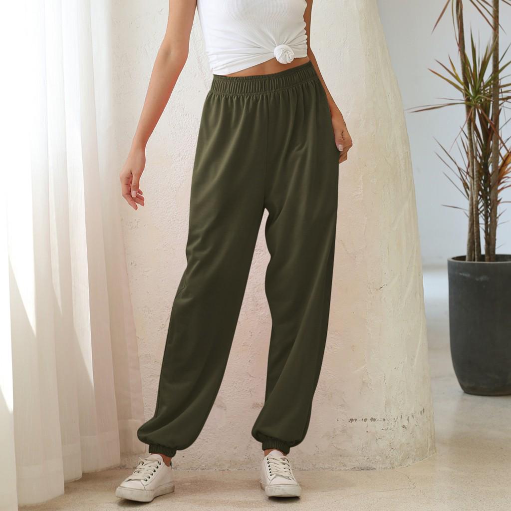 Damen elastische Taille Baggy Trainings-Schweißhosen Jogginghosen