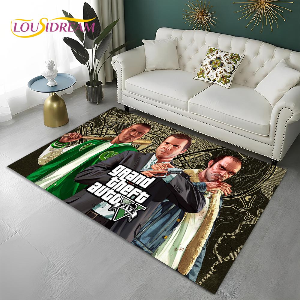 Grand Theft Auto Games 3D GTA  Gamer Carpet Rug for Home Living Room Bedroom Sofa Doormat Decor,kids Area Rug Non-slip Floor Mat