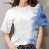 3D Floral Printed Women Casual T-shirts Short Sleeve Streetwear Round-Neck Pullovers Tees Summer Loose Basic T Shirt Tops