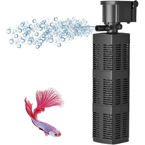 480 GPH Submersible Aquarium Internal Filter Pump for (Up To 160 Gallon) Fish and Turtle Tank and Pond with Chemical, Physical, and Biological