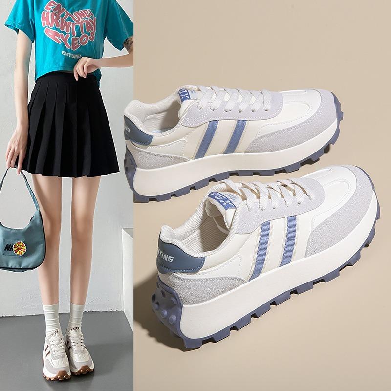 

New Thick-soled Shoes Versatile Casual Shoes and Running Shoes 35 бежевый/чёрный